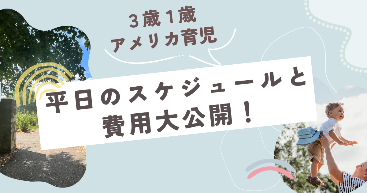 【アメリカ育児】3歳1歳子育て平日のスケジュールと費用大公開！